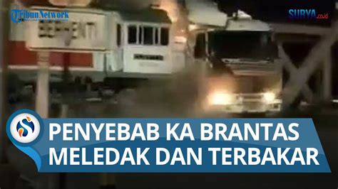 BERAWAL DARI TRUK MOGOK Di Rel Kereta Api Semarang KA Brantas Terbakar