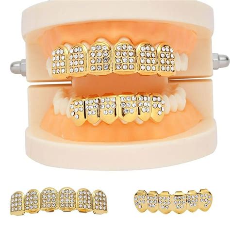 Grillz Dentes Banhado Ouro Cravejado Zirc Nia Tipo Diamante Produto