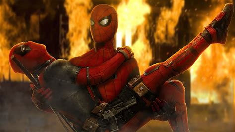 1400x900 Spiderman Holding Deadpool Wallpaper,1400x900 Resolution HD 4k
