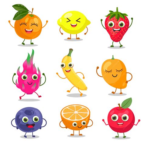 Cartoon Fruit Characters