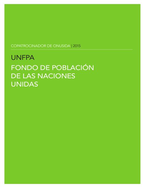 Unfpa Fondo De Poblaci N De Las Naciones Unidas