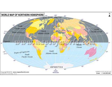 World Map Northern Hemisphere Map Vector