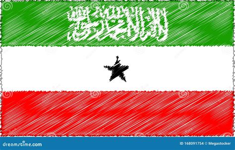 Vector Somaliland Map Outline With Retro Sunburst