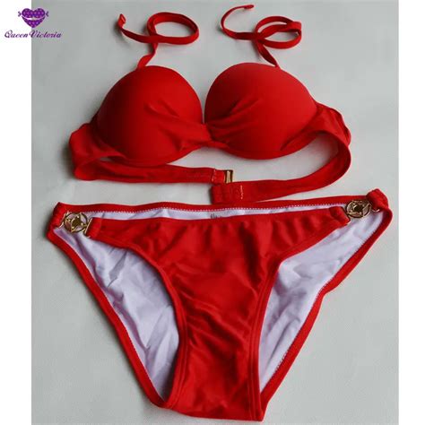 2016 Hot 4 Solid Colors Push Up Pad Bikini Set Womens Sexy Swimwear