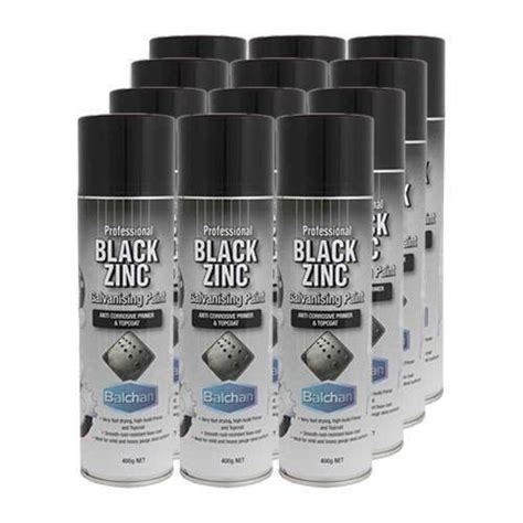 Balchan 400g Black Zinc Cool Galvanising Paint 12 Pack Carton