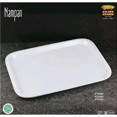 Jual NAMPAN PUTIH KOTAK MELAMINE TRAY PUTIH BAKI RESTO GOLDEN