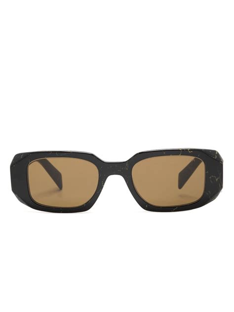 Prada Eyewear Symbole Square Frame Sunglasses Black Farfetch