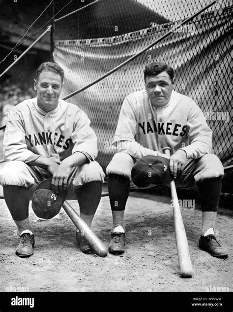 Lou Gehrig And Babe Ruth Of The New York Yankees Stock Photo Alamy