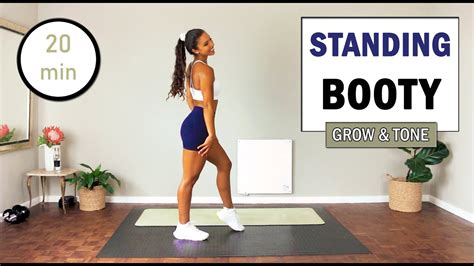 20 Min Standing Booty Workout At Home No Equipment Standing Butt Workout Youtube