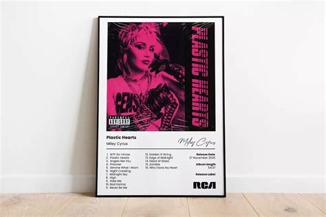 Plastic Hearts Miley Cyrus 11x17 Minimal Tracklist Poster 48 Off