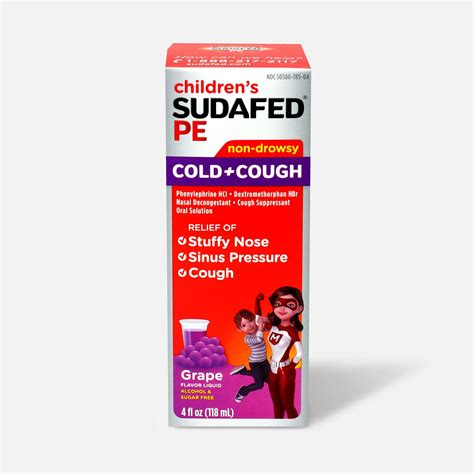 Childrens Sudafed Pe Oral Solution Non Drowsy Grape Flavor 4 Fl Oz