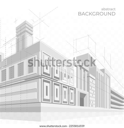 Buildings Blueprint Architect Project Architecture Sketch Stock Vector ...