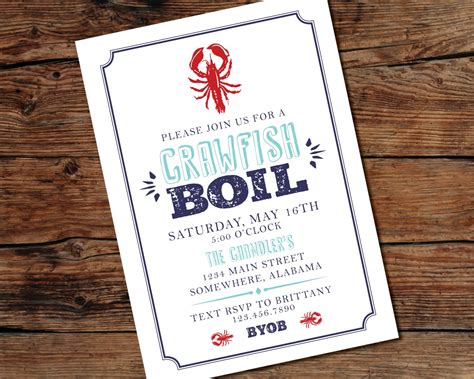 Crawfish Boil Invitations Free Printable Printable Templates