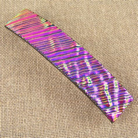 Dichroic Glass Barrette Large Mm Magenta Hot Etsy