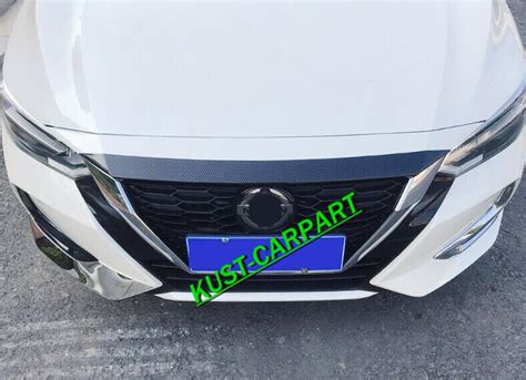 Fit For Nissan Sentra Abs Carbon Fiber Front Hood Grill Cover