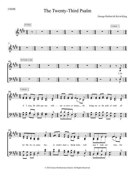 The Twenty Third Psalm Sheet Music Pdf Grace Worship Praisecharts