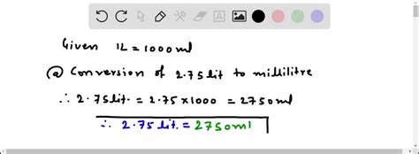 Milliliter To Liter Ml To L Conversion Formula Examples