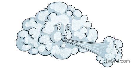 Cloud Blowing Wind Illustration - Twinkl