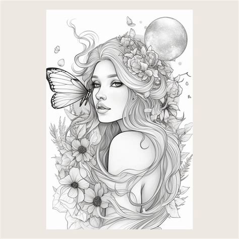 Grayscale Coloring Pages For Adults And Kids Digital And Etsy