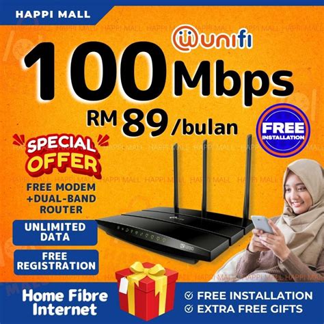 100 Mbps Unifi Home Fibre Broadband High Speed Internet Unlimited