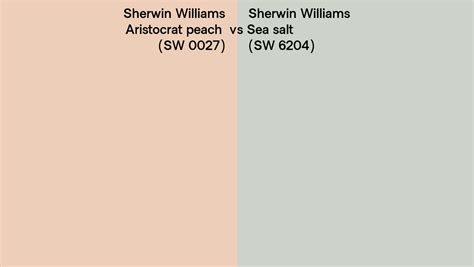 Sherwin Williams Aristocrat Peach Vs Sea Salt Side By Side Comparison