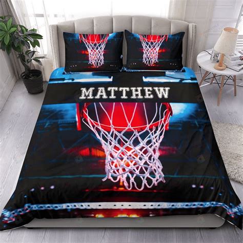 Personalized Basketball Court Cotton Bed Sheets Spread Comforter Duvet