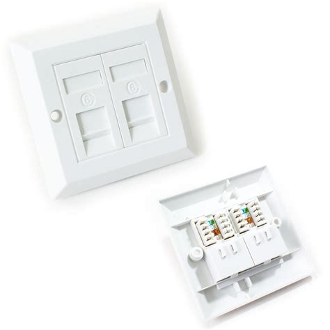 Double Port Cat Idc Wall Outlet Face Plate Way Rj Network Ethernet