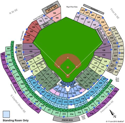 Washington Nationals Park Seating Chart Views | Elcho Table