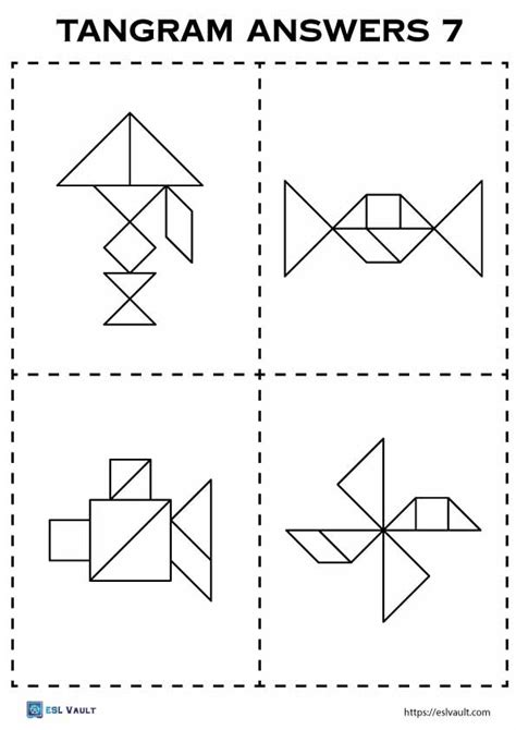 32 Free Printable Tangram Puzzles Pdf Esl Vault