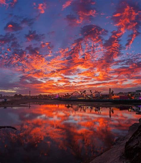 Beautiful Sunset Over Santa Cruz Beach & Board Walk Santa Cruz Ca ...