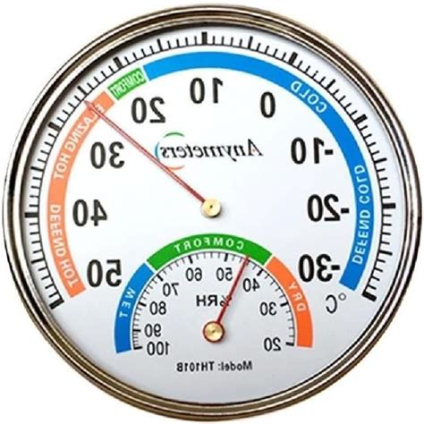 Thermomètre Hygromètre D Intérieur Et D Extérieur Rond Pour La