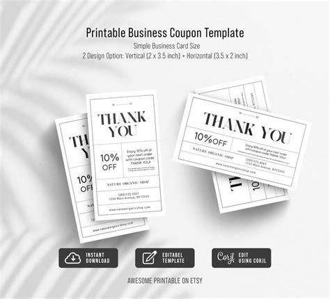 Three Business Coupon Templates On Top Of Each Other With The Words