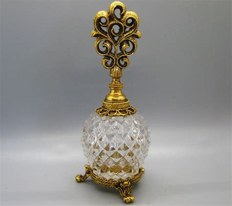 Vintage Matson Stylebuilt Gilt Ormolu Glass Gold Perfume Dauber Vanity