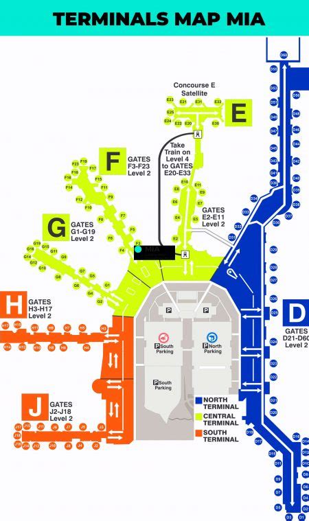 Terminal map airport Miami international airport | Gate Mia