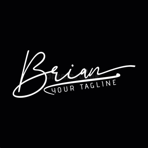 Brian Beauty Vector White Color Signature Name Logo Stock Vector