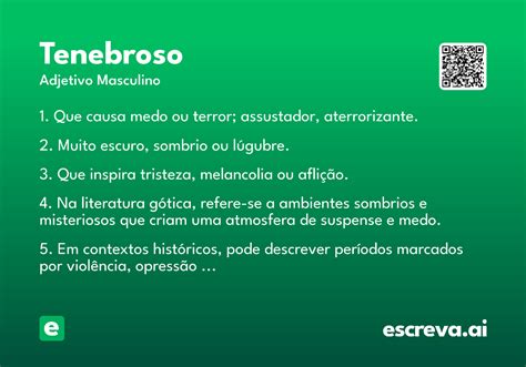 O Que Significa A Palavra Tenebroso - Tenebroso - Significado e Sinônimo - escreva.ai