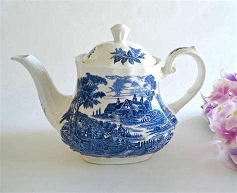 Ridgway Staffordshire Teapot Meadowsweet Ironstone England Etsy