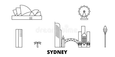 Australia Sydney City Line Travel Skyline Set Australia Sydney City