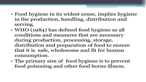 SOLUTION: Food hygiene in food handling - Studypool