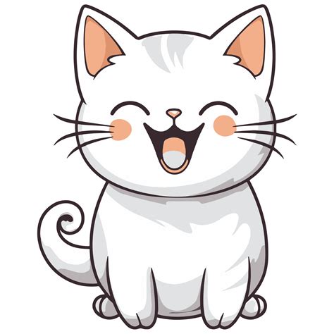 Cute cat laughing happily 23959301 PNG