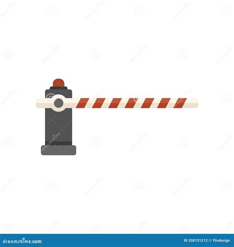 Automatic Barrier Gate Closing in Parking Lot Stock Illustration
