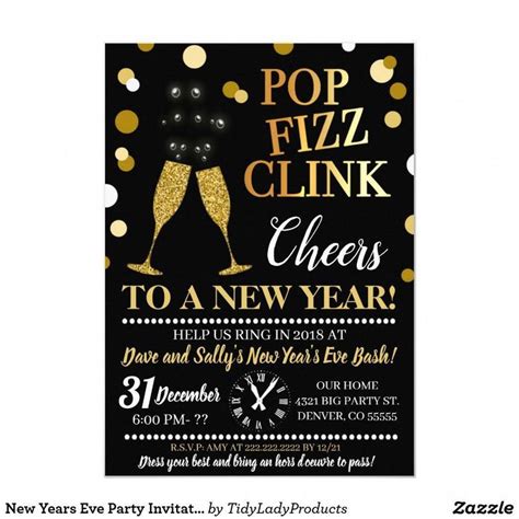 New Years Eve Party Invitation | Zazzle | New years eve party, New ...