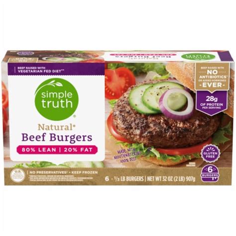 Simple Truth Natural Beef Burgers 6 Ct 32 Oz King Soopers