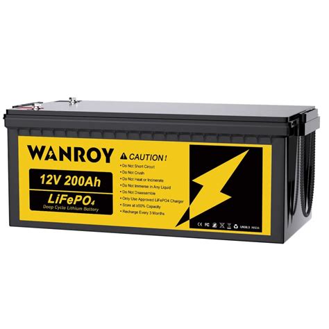 WANROY 12V 200Ah Batteria LiFePO4 Con 100A BMS 12 8V 2560Wh