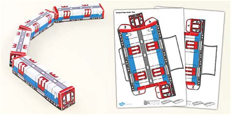 7+Free Train Papercraft Template Preschool - Kubesinsanity