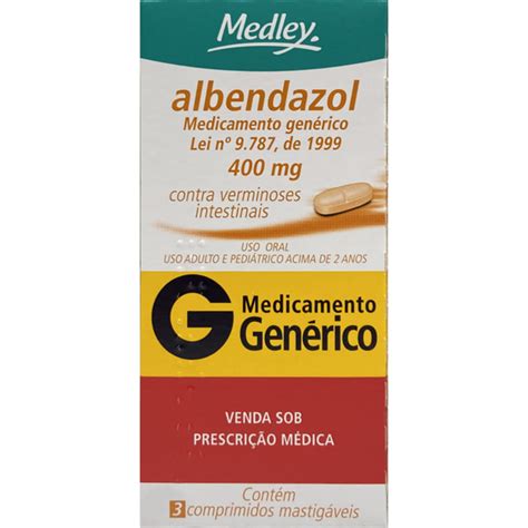 Quanto Custa O Albendazol - ALBENDAZOL 400MG 3 COMPRIMIDOS MASTIGÁVEIS MEDLEY - MEDLEY INDUSTRIA FAR