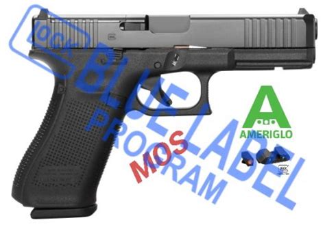 Glock 17 Gen5 Mos Ameriglo Bold Night Sights Blue Label 9mm Pistol 3