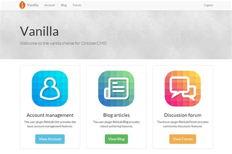 vanilla theme october cms