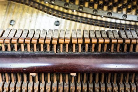 Inside View of Old Upright Piano Stock Image - Image of note, classical ...