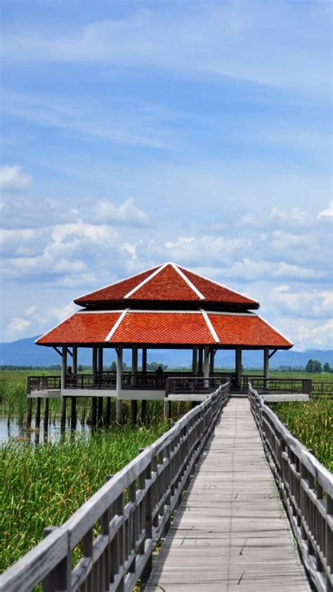 Wooden Walkway To Floating Pavilion Khao Sam Roi Yot National Park